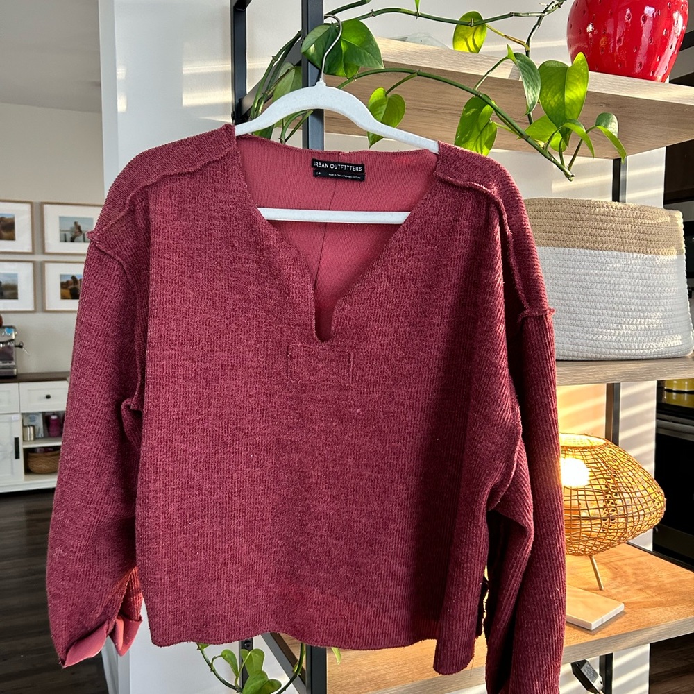 Urban Outfitters Deep Red Knit Top